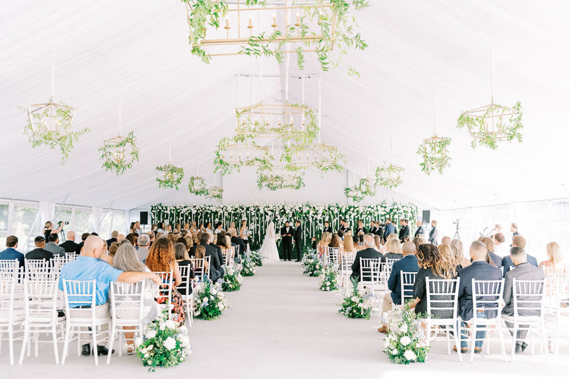 McKenna and Tres southern wedding ceremony at the Estate at Cherokee Dock