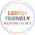 LGBTQ+ Friendly Wedding Venue badge from HereComesTheGuide.com