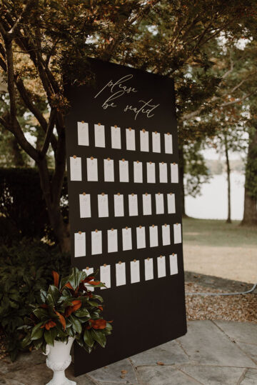 Chic Southern Wedding Seating Chart