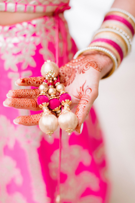Close-up of Traditional bridal henna and mix of bangles