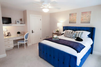 CDM Mansion_Patsy-Cline-Bedroom_1 Patsy Cline Themed Bedroom with blue velvet bedframe