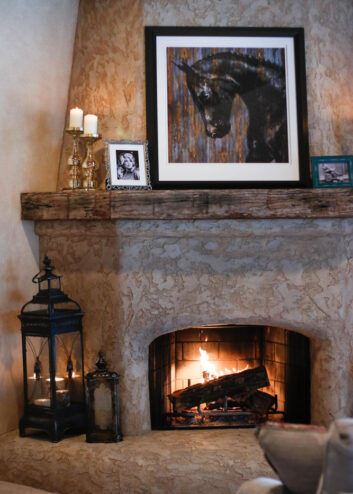 CDM Mansion_Reba-Suite_4 Fireplace with decor inside the primary suite