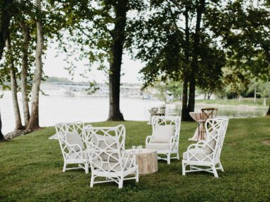 Cocktail Hour Lounge Area on the Lakeside Lawn