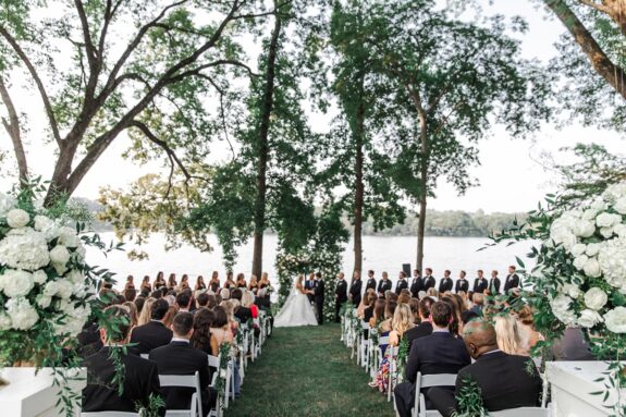 Wedding ceremony on the Lakeside Lawn