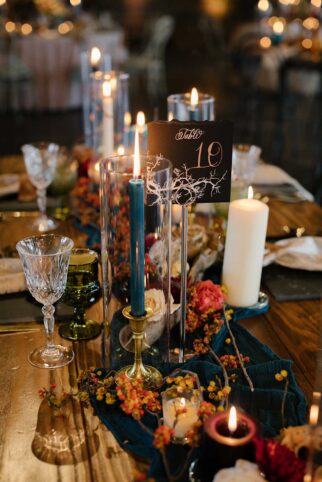 Vintage Boho Wedding Reception Centerpiece