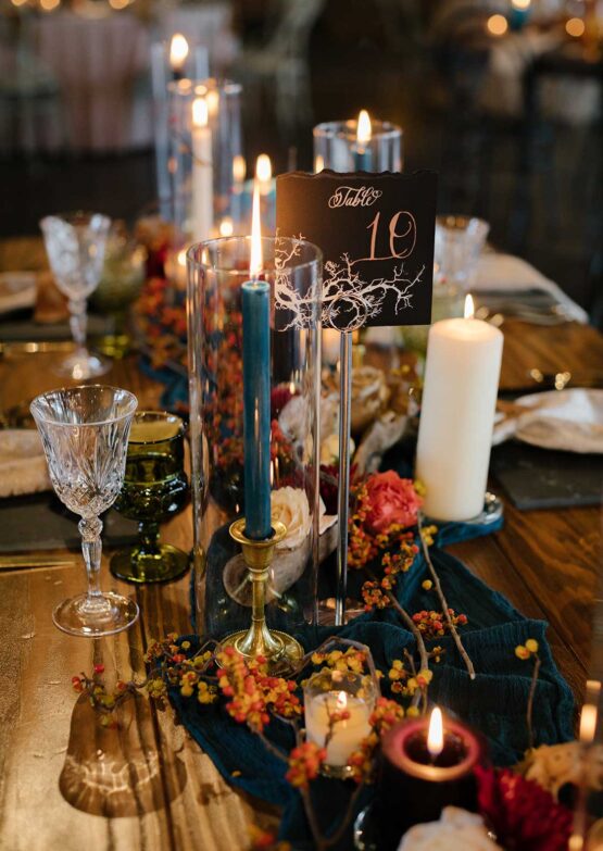 Vintage Boho Wedding Reception Centerpiece