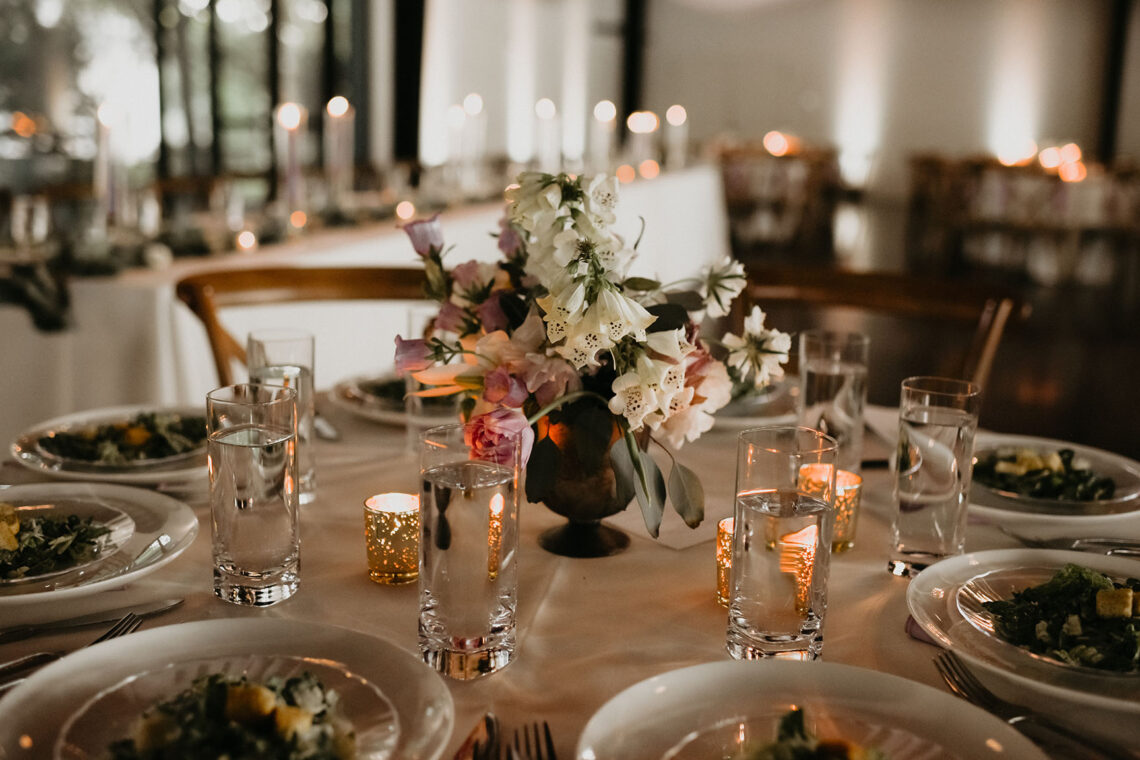 Tablescape with floral and lavender details