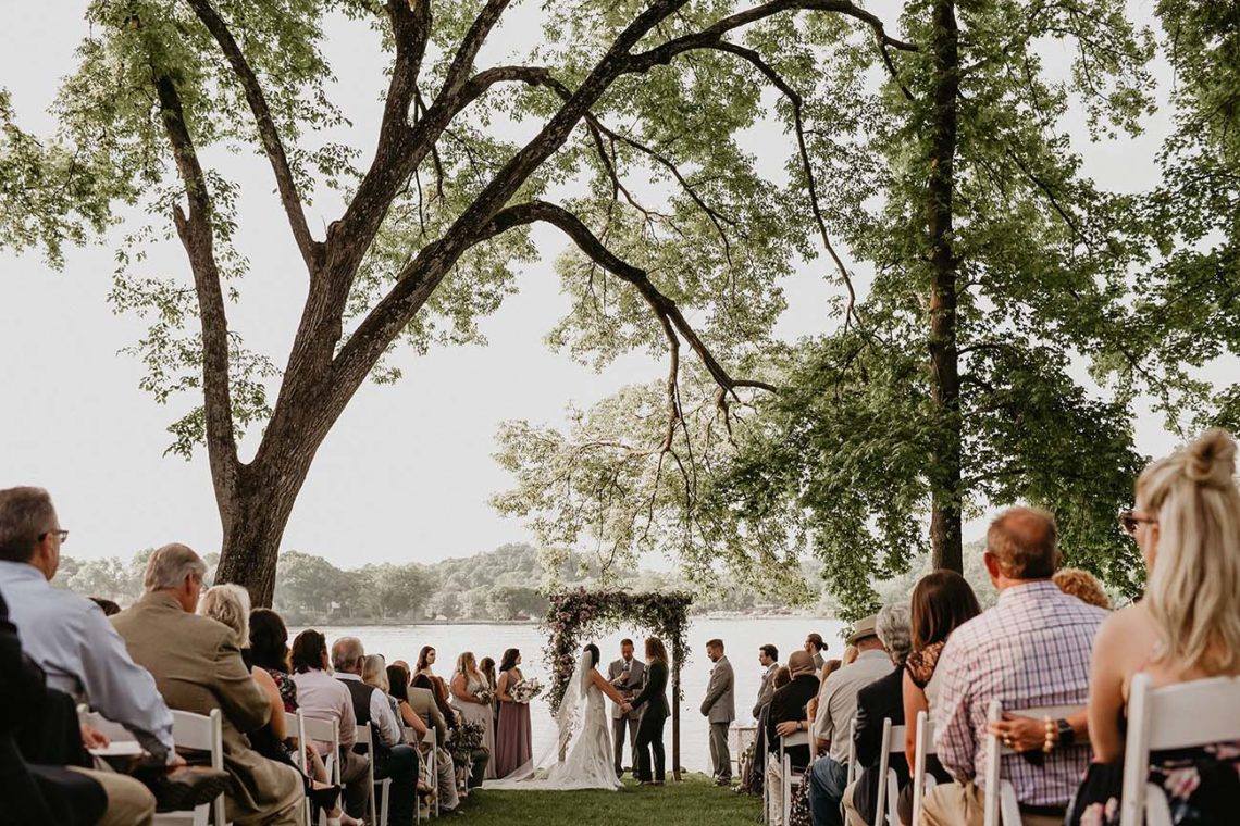 Wedding ceremony on the Lakeside Lawn