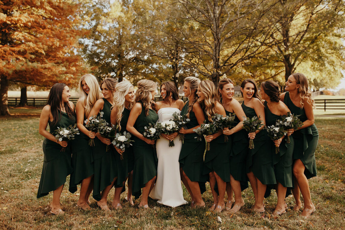 jessica and bridesmaids posing for a photo