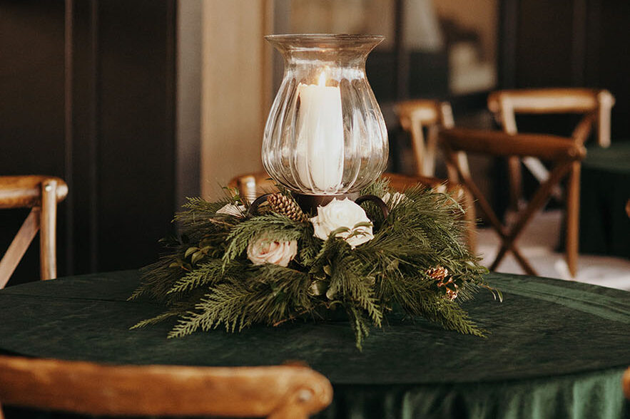 fall wedding reception tablescape detail