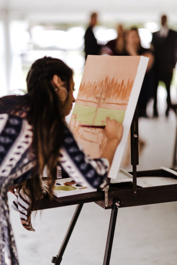 live painting during wedding ceremony