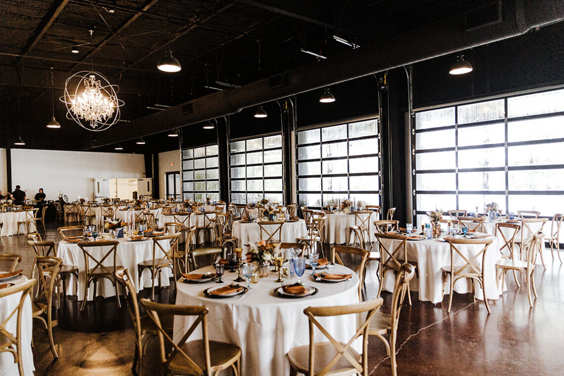 Wedding Reception Tablescape with Unique Blue Debutante Goblet Glassware, Dried Boho Centerpieces, Amber Glass Candle Holders |Fall Wedding Design Inspiration