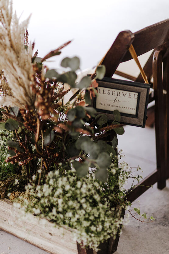 Boho Aisle Markers with Dried Branches Pampas Grass and Greenery | Seat Reservation Signs for Wedding Ceremony | Fall Theme Boho Wedding Inspiration