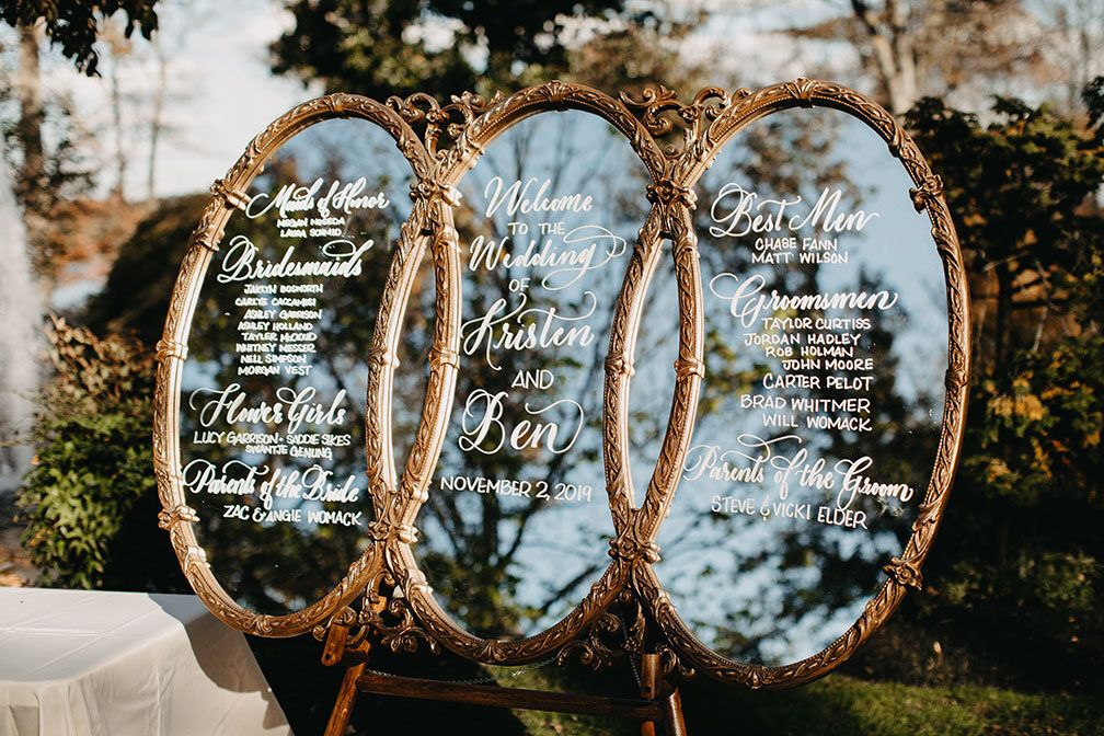 Mirror Wedding Ceremony Welcome Sign