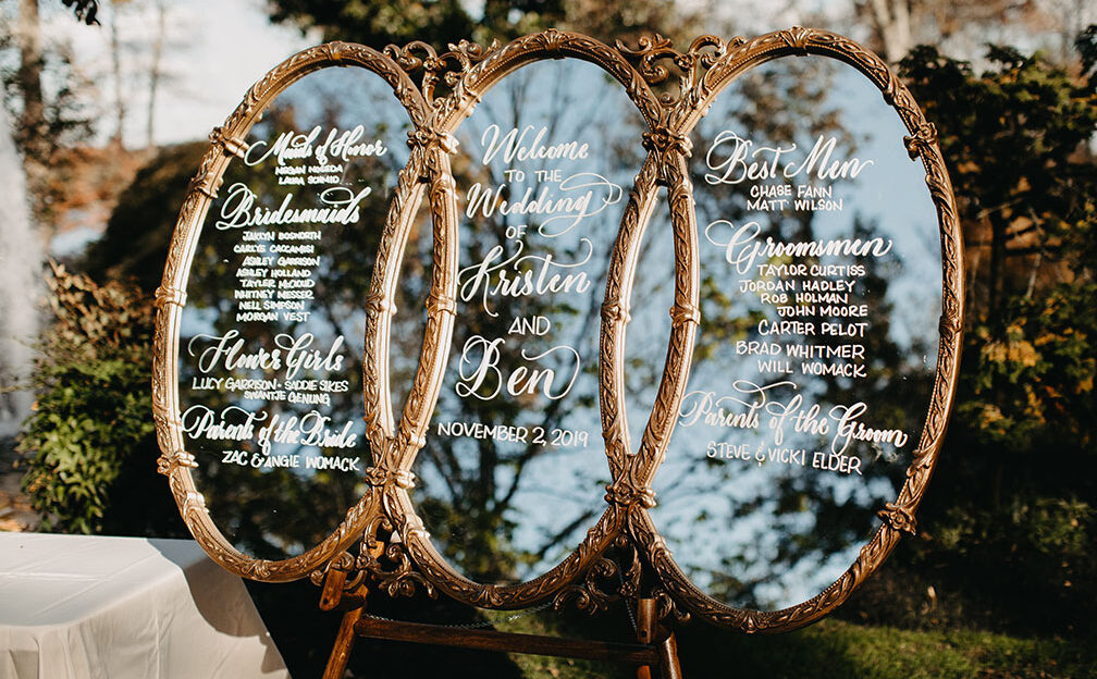 Mirror Wedding Ceremony Welcome Sign