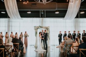 Wedding ceremony inside Lakeview Event Center