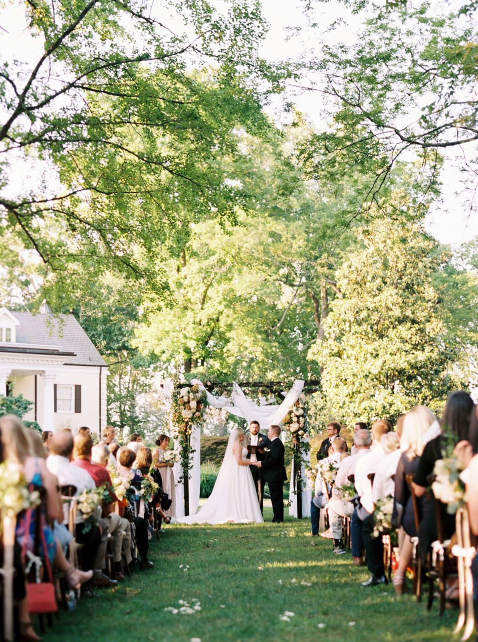 Romantic Summer Wedding Ceremony Under Willow Oak Canopy