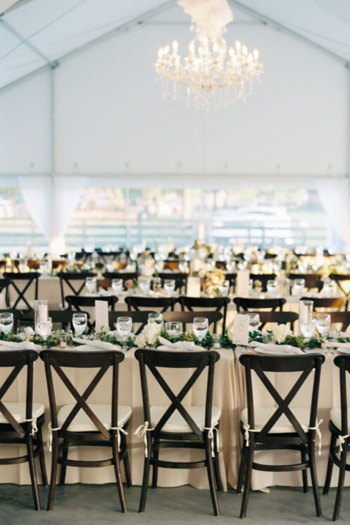 Wedding Reception Tables Setup in Sunset Terrace