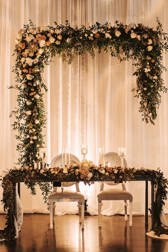 Romantic Wedding Sweetheart Table Setup